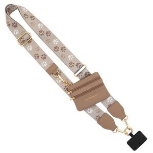 Clip & Go Kaki Paw Print Strap